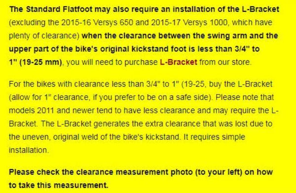 Standard Flatfoot for Kawasaki Versys (Final Sale)